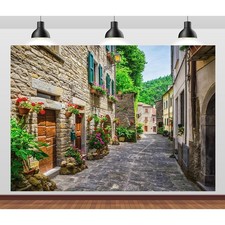 BRAND NEW  European Buildings Italian Street Photography Backdrop  59" x 39"