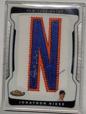 2009 Topps Finest Jonathon Niese Auto Letter Patch Rookie RC /285