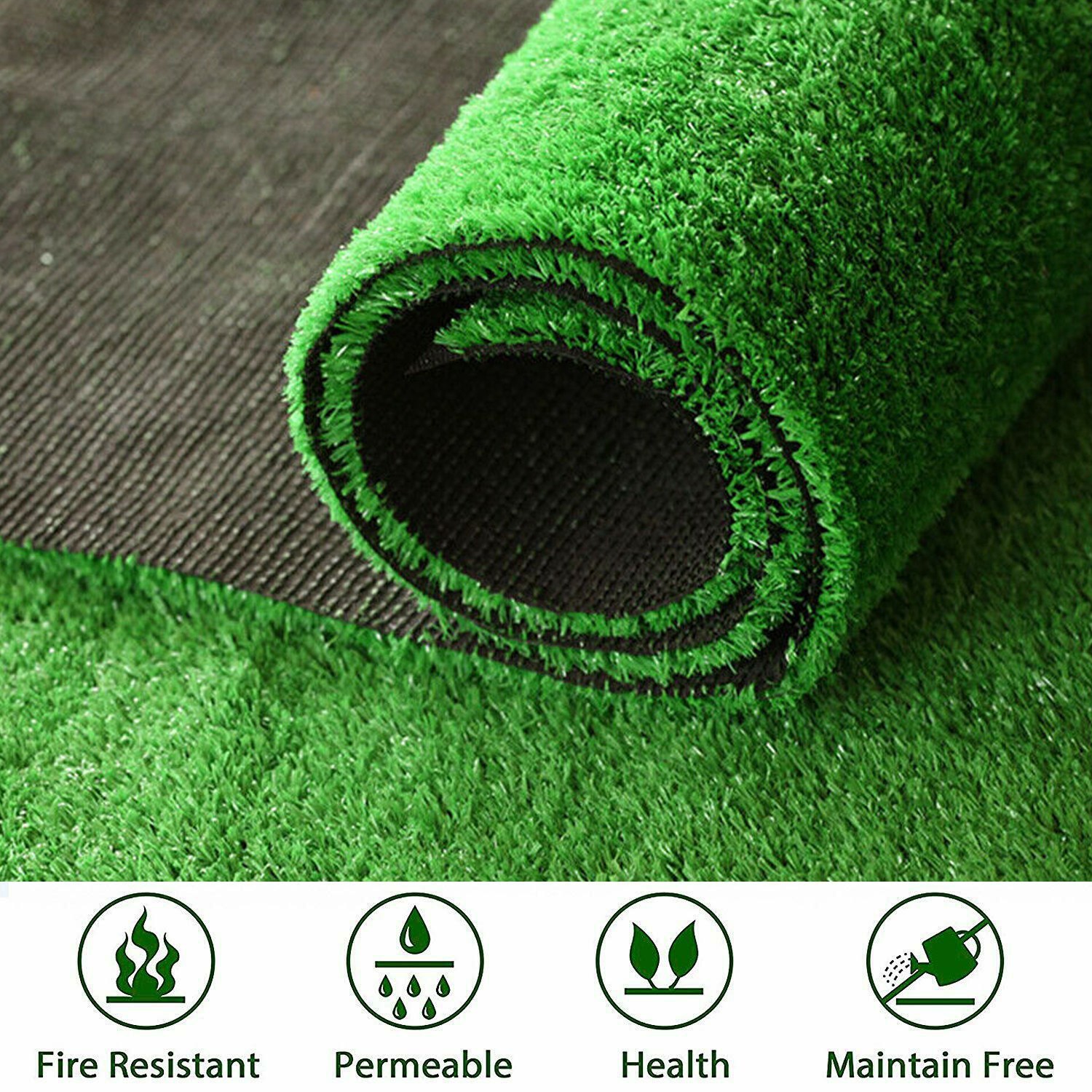 Artificial Grass Turf 1.2 inch Pile Height High Density Fake Faux Grass Lawn Mat