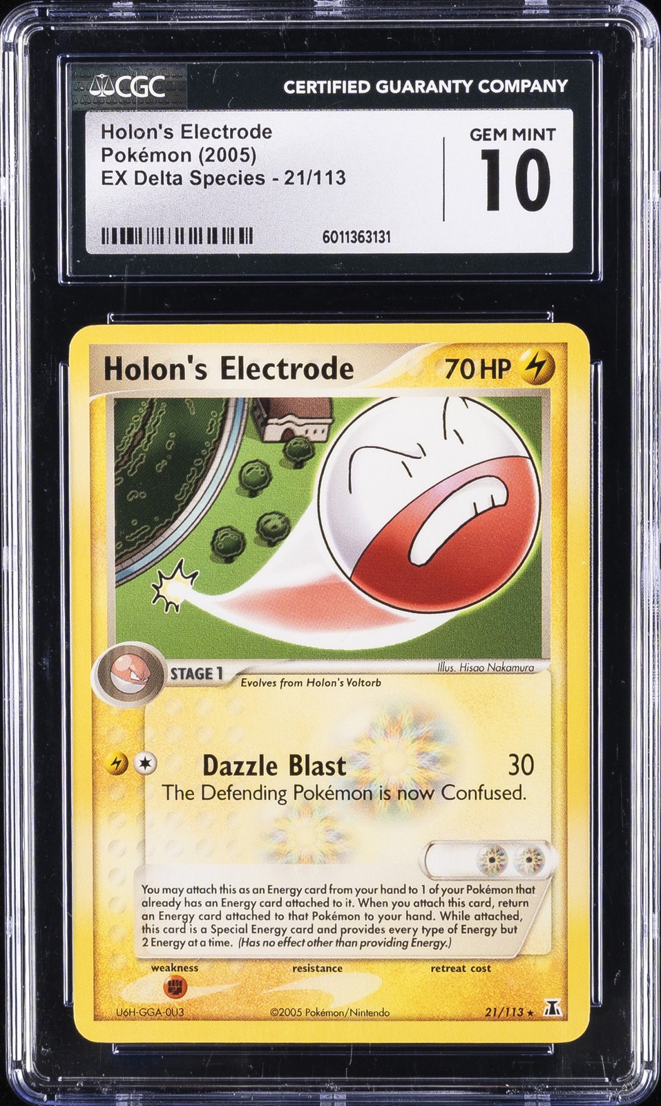 2005 POKEMON EX DELTA SPECIES #21/113 HOLON'S ELECTRODE CGC 10 GEM MINT