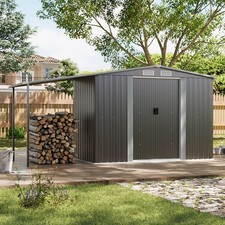 Metal Garden Shed 8 X 6, 8 X 8, 8 X 10 ft Storage Shed House with Extended Roof