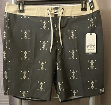 Billabong Recycler Sunday's Pro Board Shorts Men  s 34 Black Tan Aztec Print NWT