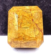 IGL Certified 1809.5 Carat Yellow Beryl Natural Emerald Cut Loose Gemstone 5SDG