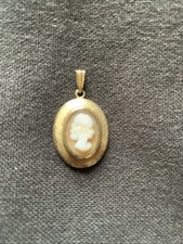 Vintage  Anhänger Gold Double +Muschel Gemme Kamee