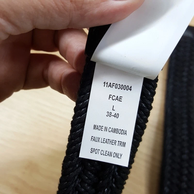 Cinto masculino ALFANI tamanho grande 38 40 preto trançado tecido casual acabamento em couro sintético - Imagem 4 de 4