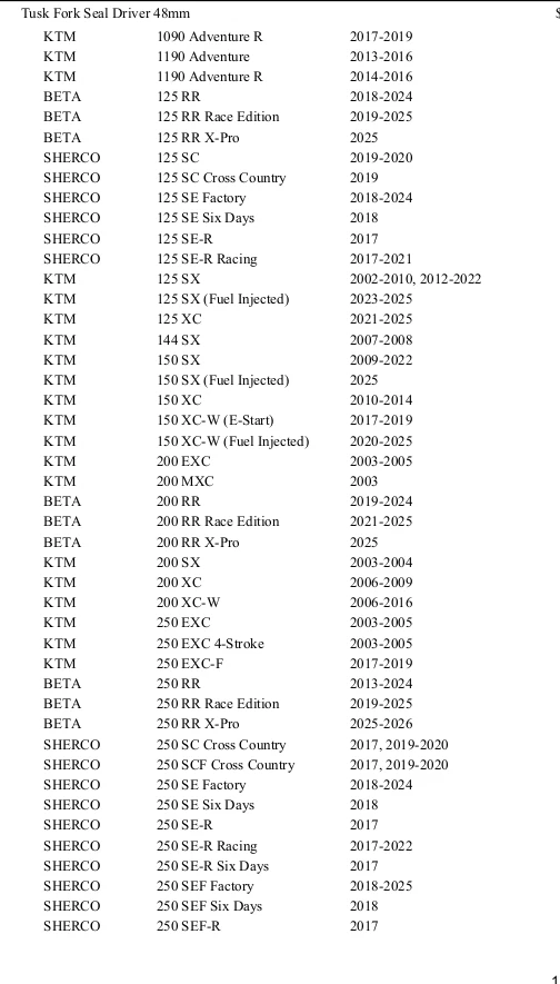 Tusk Fork Seal Driver 48mm Compatible with Yamaha YZ250F/YZ450F/YZ250 2004-2025 Foto 4 de 4