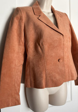 Adolph Schuman For Lilli Ann Copper Color Ultra Suede Blazer Jacket Small NEW