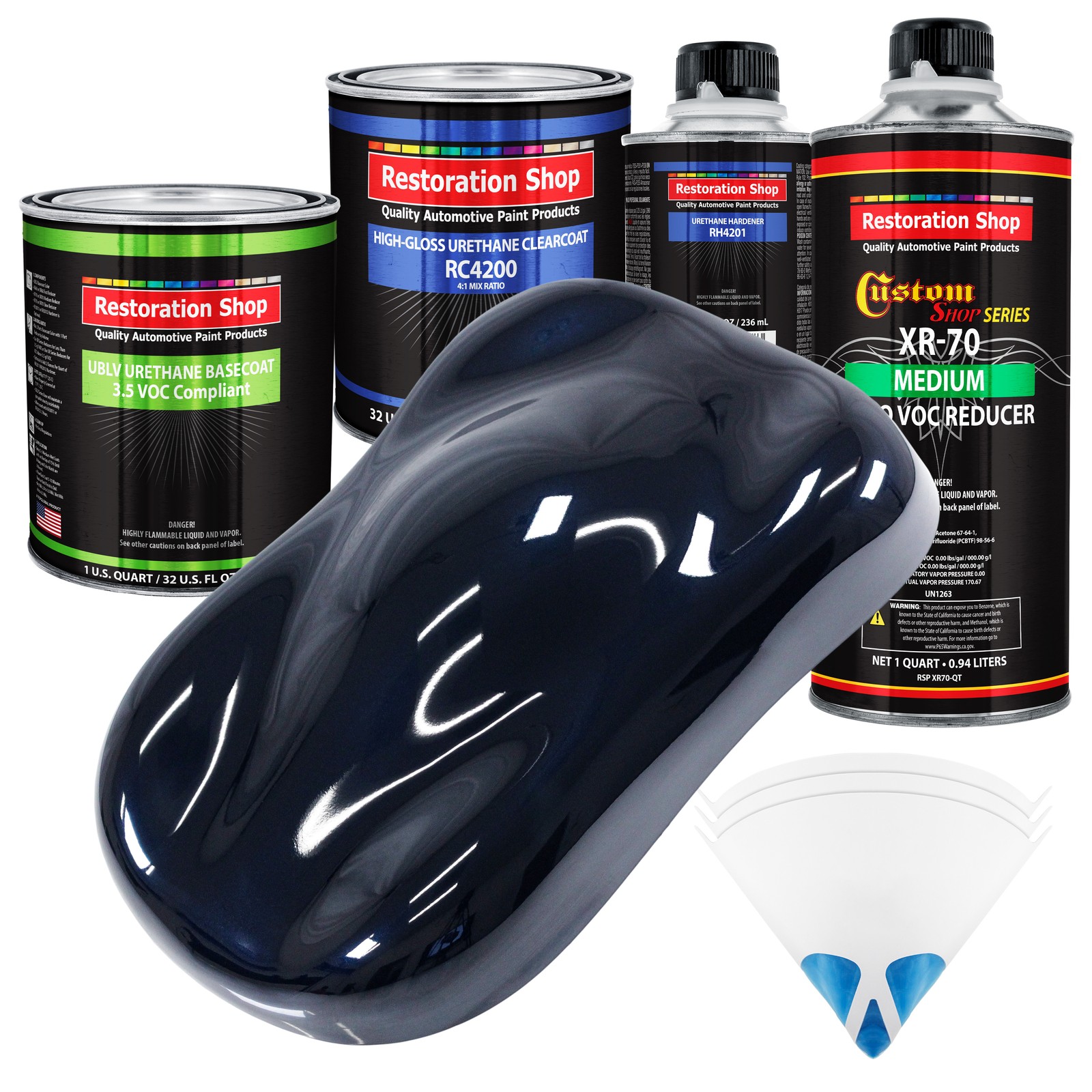 Nightwatch Blue Metallic Quart Kit Low VOC URETHANE BASECOAT Car Auto Paint Kit