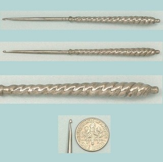 Antique Turned Steel Crochet Hook English Circa 1880
