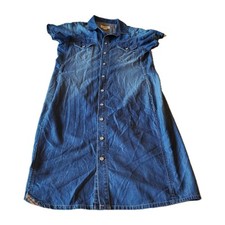 Diesel Denim Chambray Jean Shirt Dress Lightweight Missing Belt Sz S Y2K Vtg 