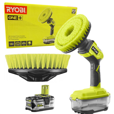 Ryobi Akku-Reinigungsbürste R18CPS-0 rotierender Borstenkopf + Akku 5Ah RB18L50