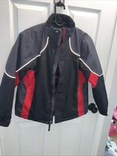 LL Bean Kids Waterproof Ski Jacket ThInsulate L 14-16 Black Red      