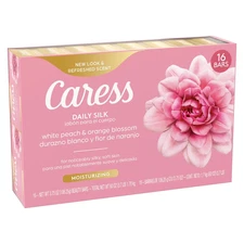 Caress Silkening Daily Beauty Bar, White Peach & Orange Blossom, 3.75 oz., 16ct