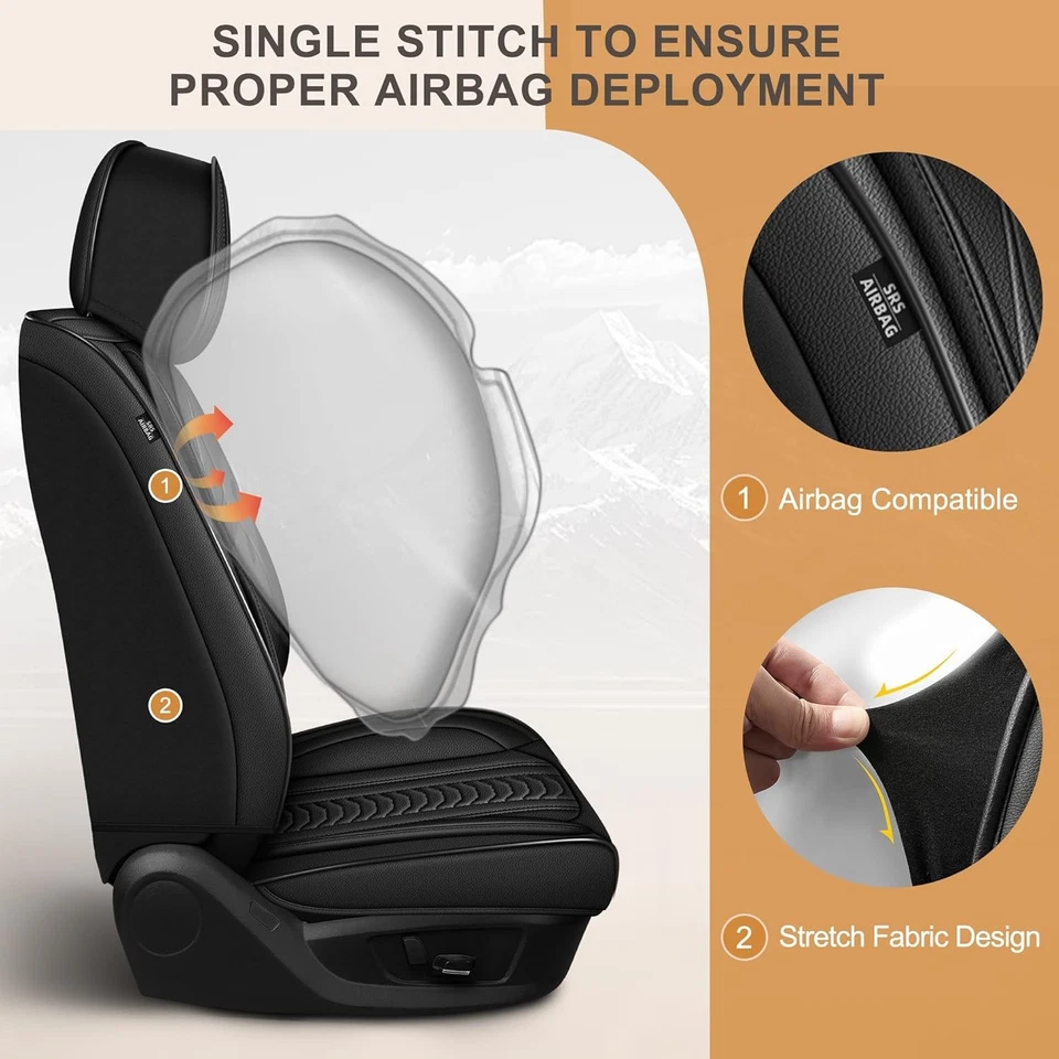 Car Seat Covers (5 Seats ) PU Leather Cushion For Toyota Avalon 2001-2022 - Image 4 of 4