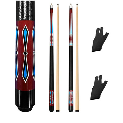 Billard Queue Set 2 Stück 58 Zoll Pool Queues aus Ahornholz rot für Erwachsene
