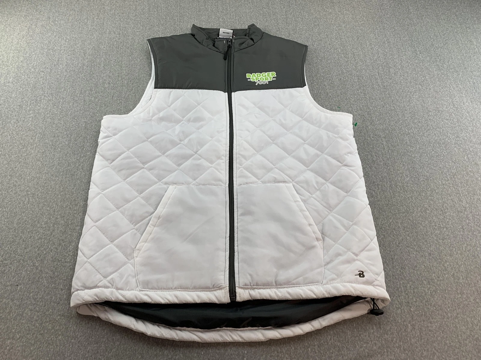 Badger Sport Vest Mens Large White Gray Quilted Full Zip Insulated Outdoor 7661
Opens in a new windo