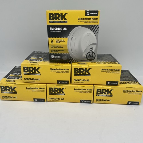 (6 New) BRK First Alert Combo SMICO100-AC Smoke Carbon Monoxide Hardwired Batter