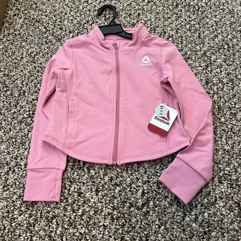 Girls s small 6/6x Slim Fit Reebok Pink Full Zip Jacket Stretch