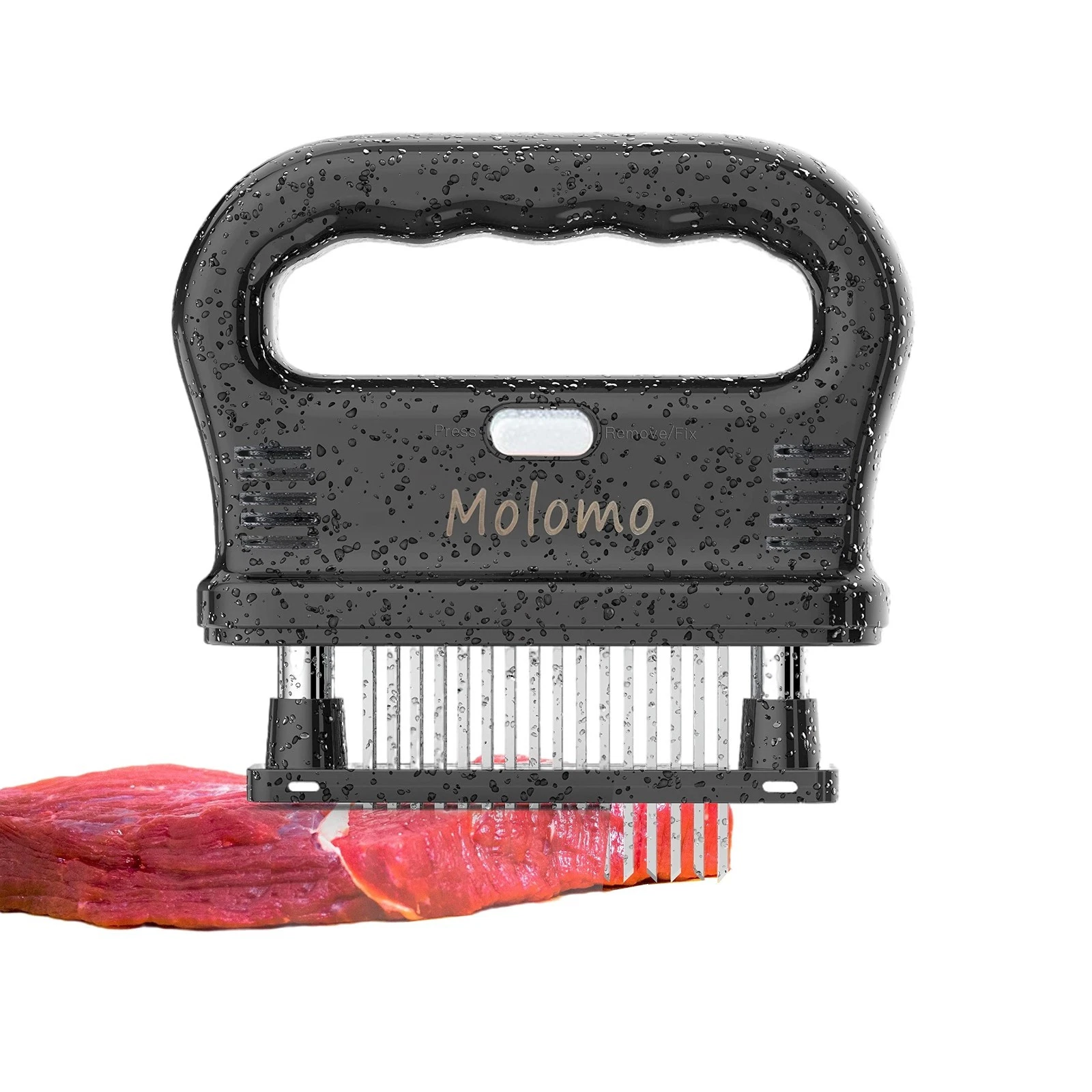 48-Blade Stainless Steel Meat Tenderizer Tool - Easy to Use, Clean, BBQ & Marina