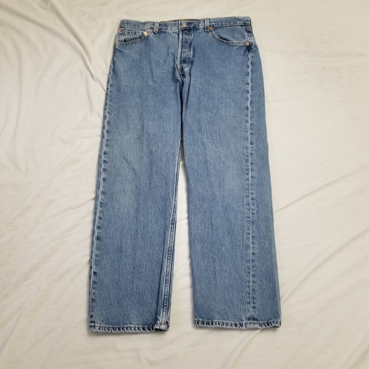 Vintage 90s Levis 501 Jeans Mens 36x29 Fit 34x29 Light Wash Faded