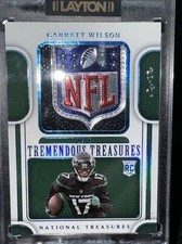 2022 National Treasures Football NFL Jersey Shield Garrett Wilson
