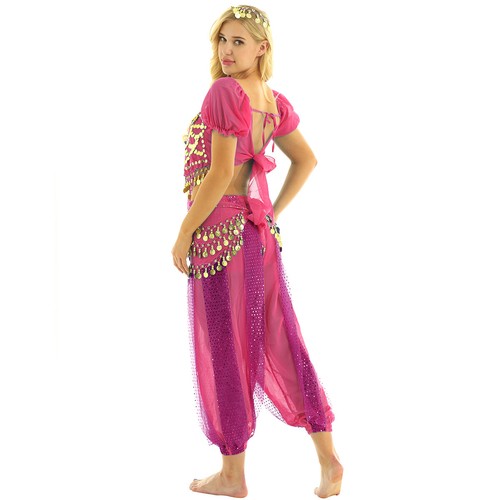 Damen Tanzbekleidung Laterne Kostüm Harem Outfit Cosplay Tanz Schal Bauch Sets - Bild 65 von 139