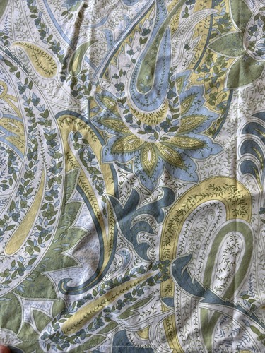 Pottery Barn BENNETT Pair STD Shams Sage Yellow Ivory Blue Paisley Palamplore - Picture 6 of 6