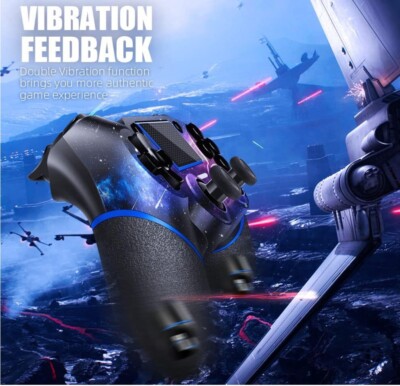 Wireless Controller For PS4 With Two Thumb Grips purple galaxy custom color