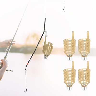 Fishing Lure Cage, Lightweight 4Pcs Fishing Bait Trap Basket Fine Machining w...