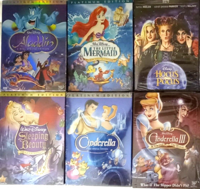LOT OF 7 NEW DISNEY DVDS [Movies] CINDERELLA,HOCUS POCUS, ALADDIN,POCAHONTAS...
