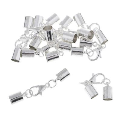 10 Stck. Silber Kumihimo Lederband Armband Endkappen Schmuckherstellung Fundstücke