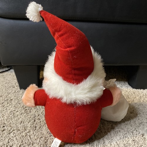 Peluche vintage de Papá Noel 13" juguete barba regalo bolsa Navidad - Imagen 5 de 12
