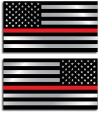 Thin Red Line Sticker American Flag Decal FIREFIGHTER Lives Matter Truck IAFF US