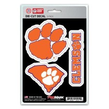 Clemson Tigers Decal Die Cut Team 3 Pack NEW Car Truck Auto Sticker