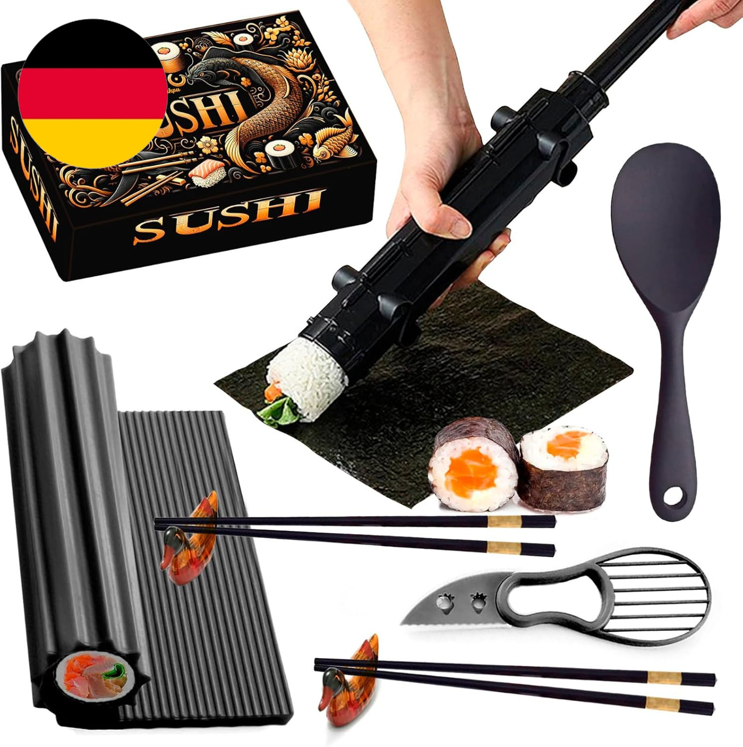Sushi Set Zum Selbermachen – Sushi Maker Set Mit Bazooka, Maki Roller Und Formen