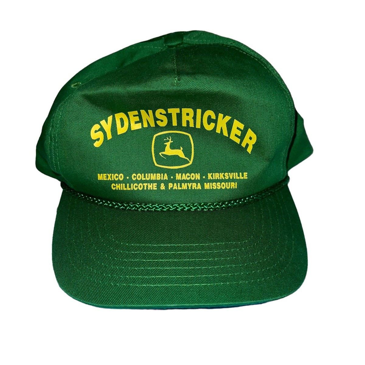 Vintage John Deere Rope Hat Snap Back Big Logo By Cameo Caps