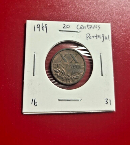 1969 Portugal 20 Centavos Coin - Nice World Coin !!! - Picture 1 of 2