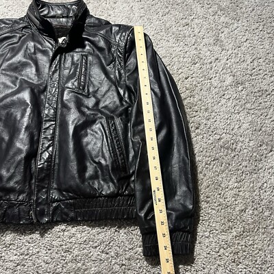 Vintage 80s Wilson Leather Jacket 44 Dark Chocolate Brown Full Zip