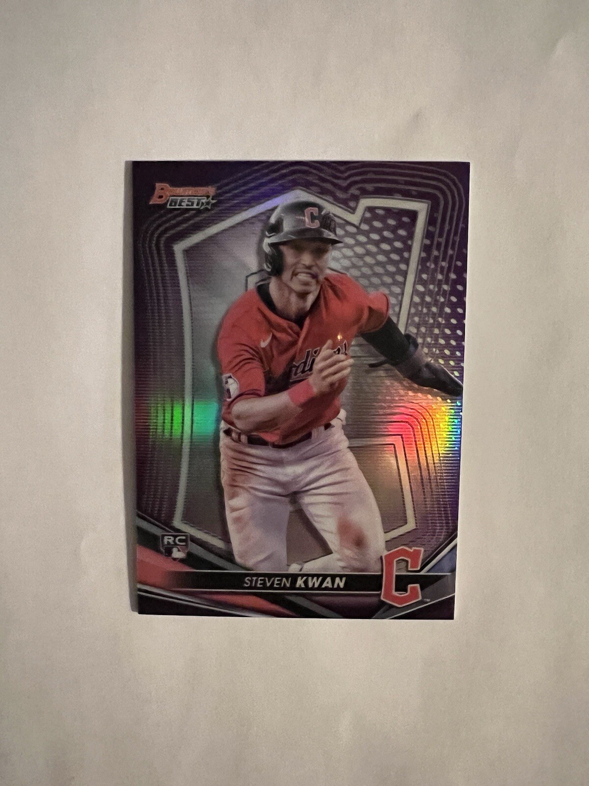 2022 Bowman’s Best Steven Kwan Purple Refractor 80/250 #35