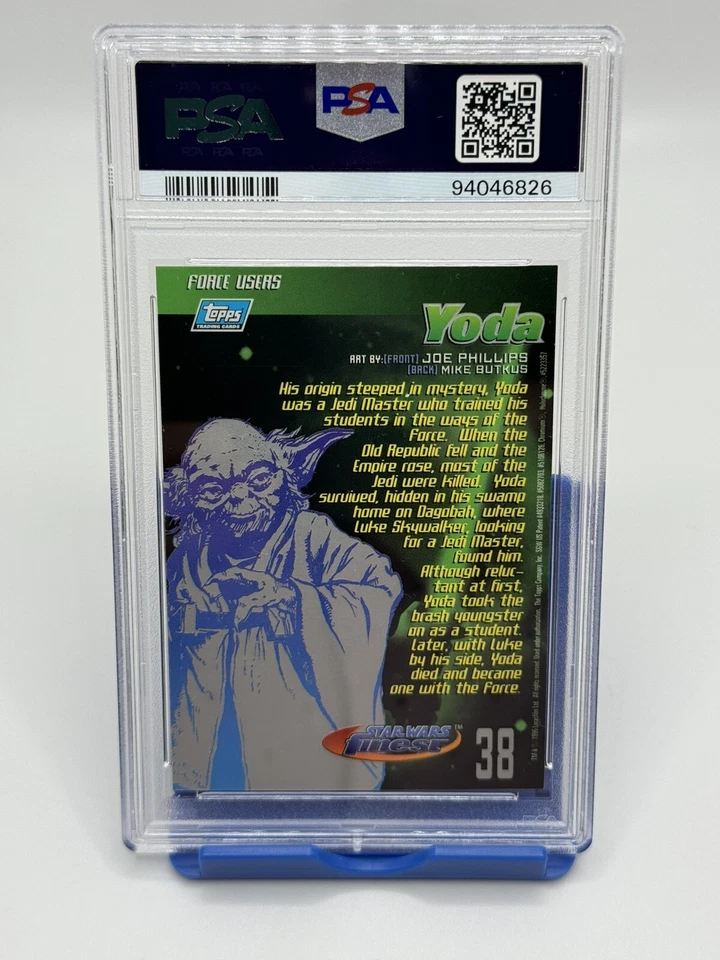 1996 TOPPS FINEST STAR WARS #38 YODA  PSA 10 GEM MINT VINTAGE - Image 2 of 2