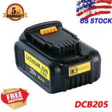 5.0AH Lithium Ion Battery Pack For DeWalt 20V 20 Volt Max XR DCB206-2 DCB205-2