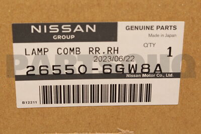 265506GW8A Genuine Nissan LAMP ASSY COMB 26550-6GW8A | eBay