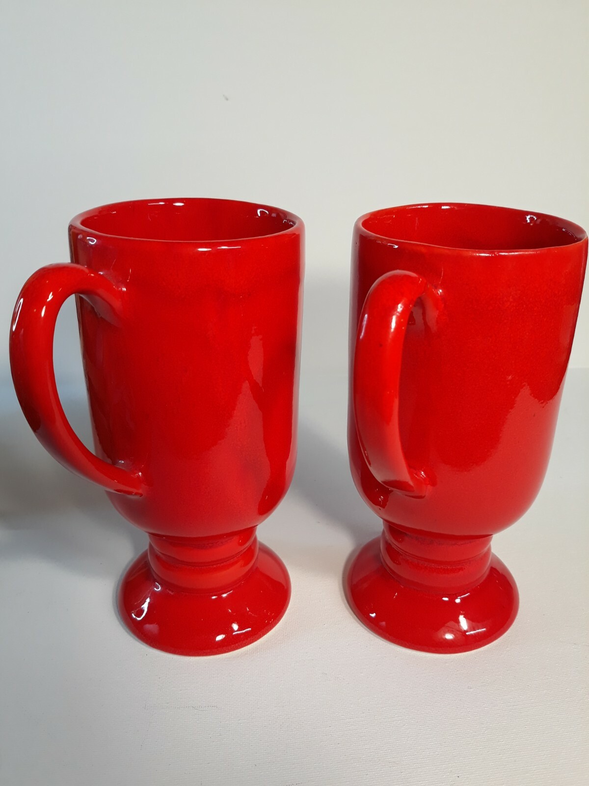 Vintage McCoy Pottery Footed Pedestal Mugs Red Glaze USA 265 eBay