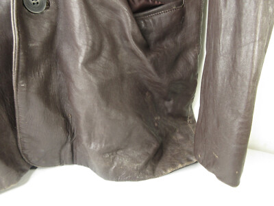 Vintage Tuskany Italy New York Leather Jacket Long Coat Lamb Skin