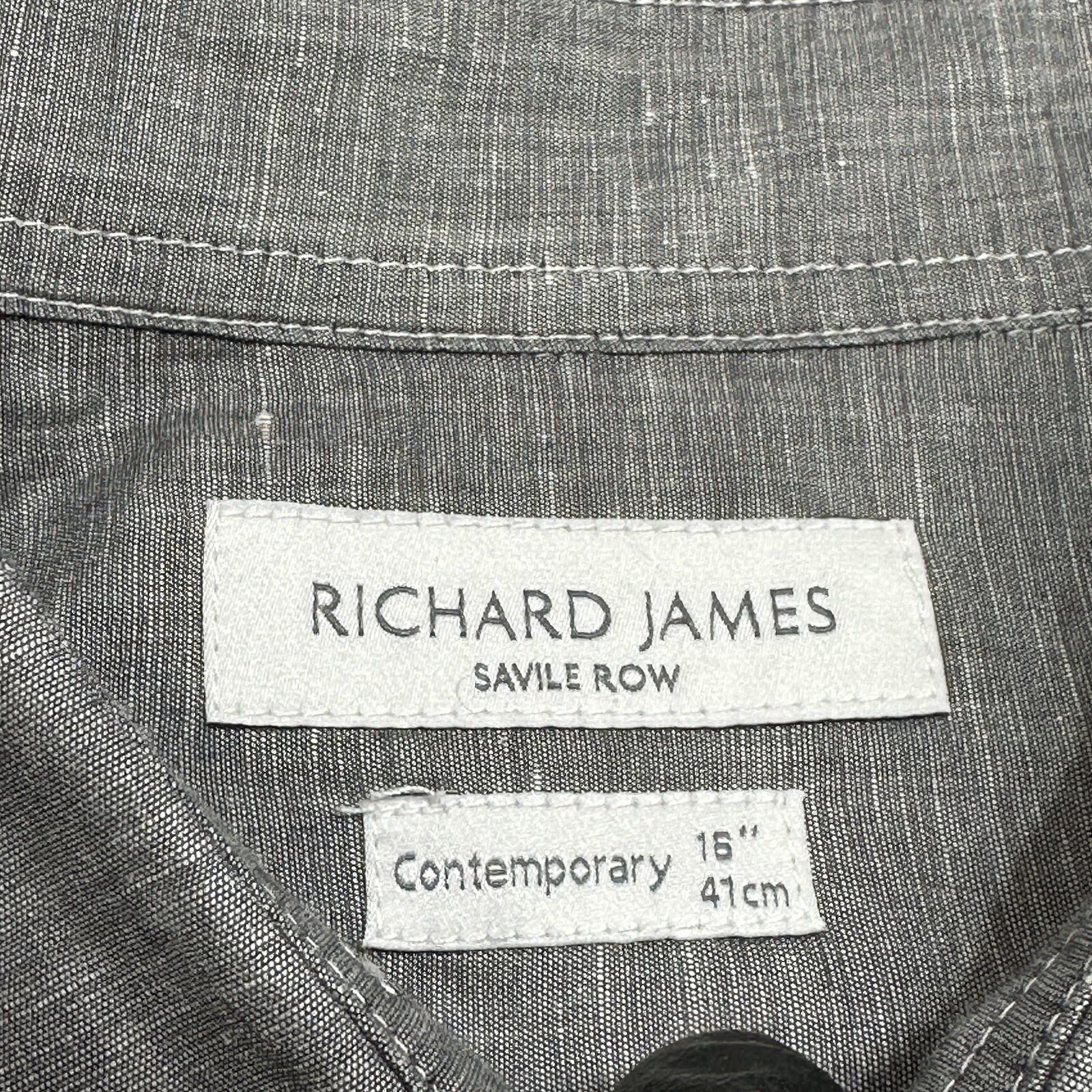 FILA Camicia Richard James da uomo 16 41 grigia Savile Row lino contemporaneo cotone casual