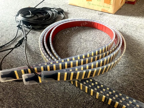 5Row 4FT Pure White Amber Underglow Kit LED Strip Lights for 15.5'' Wheel Rings - Picture 7 of 10
