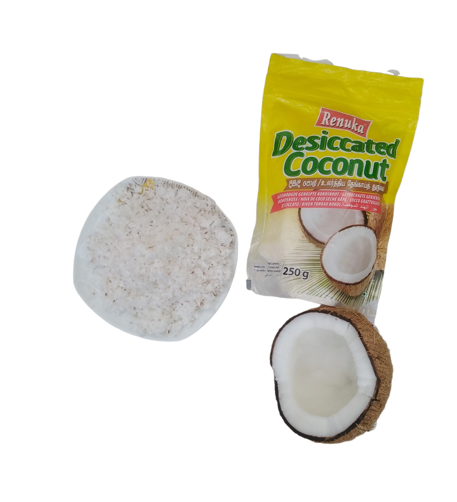 Organic Desiccated Coconut Sri Lankan NonGMO Unsweetened Gluten Free 250 g HRI Day India