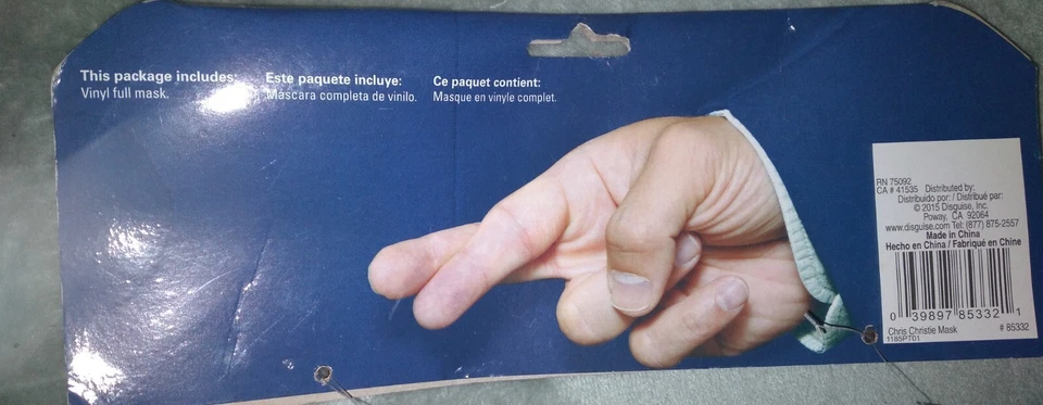 Máscara Governador Chris Christie Fantasia Fantasia Halloween Adulto Acessório - Imagem 4 de 4