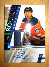 2020-21 Upper Deck SP Game Used Tyler Benson Inked Sweaters RS-TB Edmonton 17/49