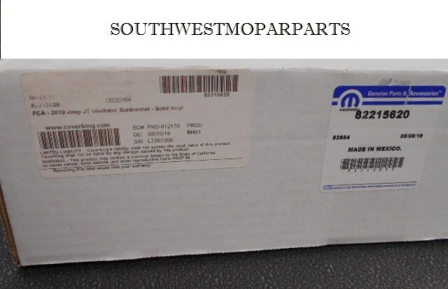 Jeep Gladiator 2020 capó de sol negro OEM 82215620 Foto 2 de 4